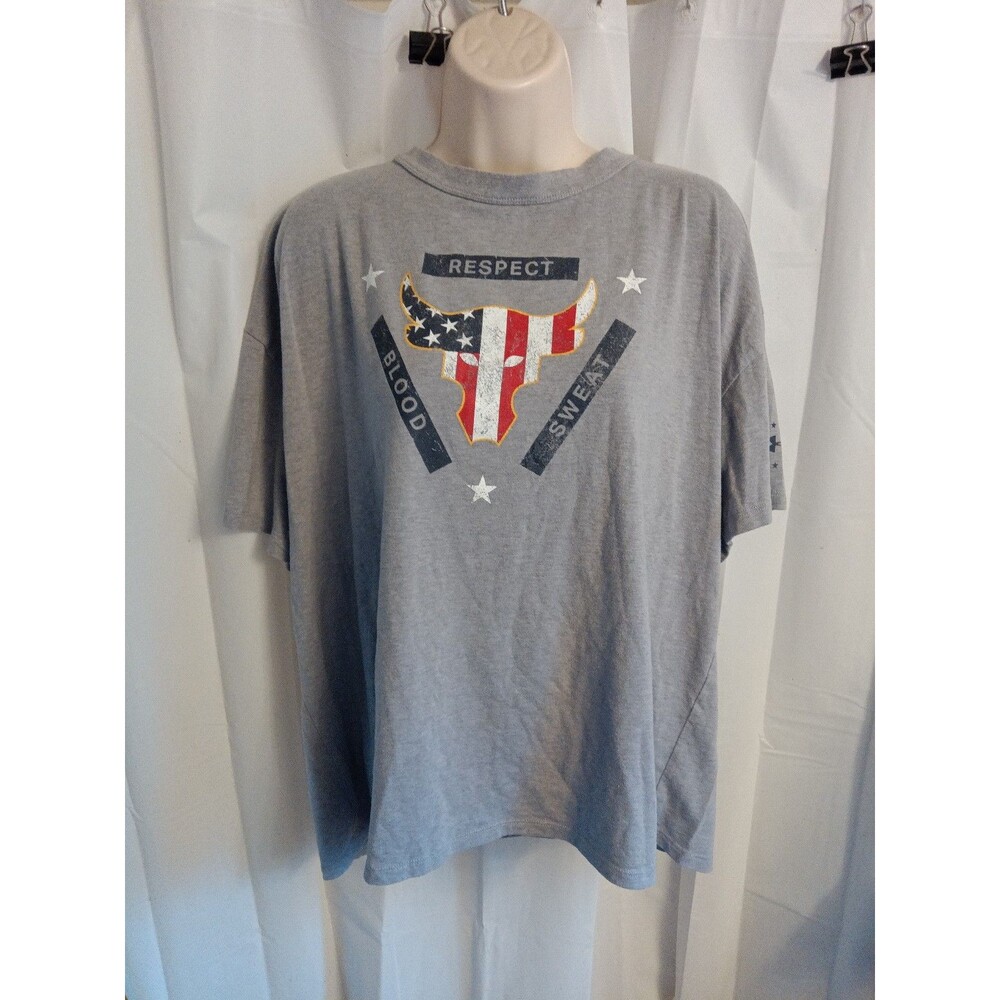 Under Armour Project Rock Freedom Bull Logo Blood Sweat Respect XLarge